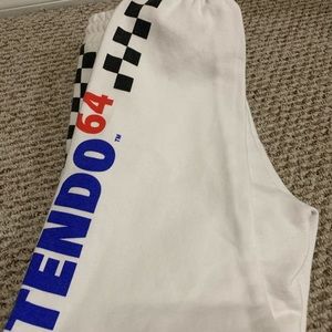 Nintendo white sweat pants